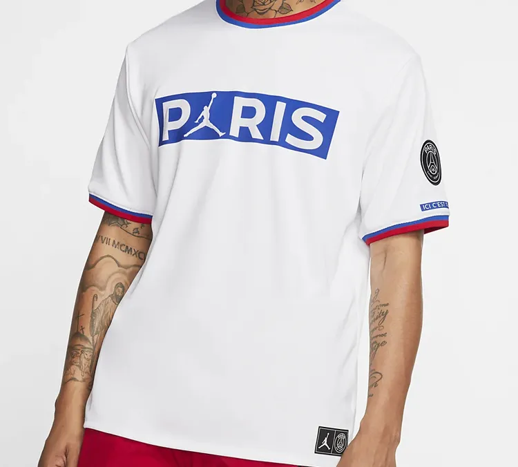 Jordan Paris Saint Germain Team T Shirt Men's White-2