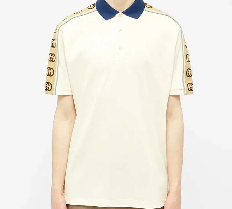 GUCCI Interlocking G Stripe Polo Shirt-3