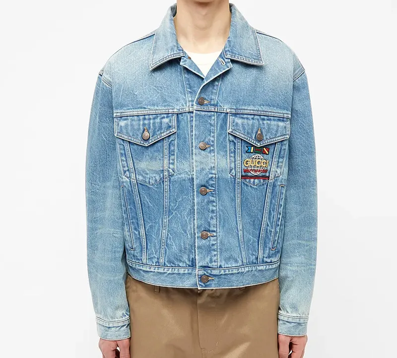 GUCCI Denim Jackets Men Blue-2