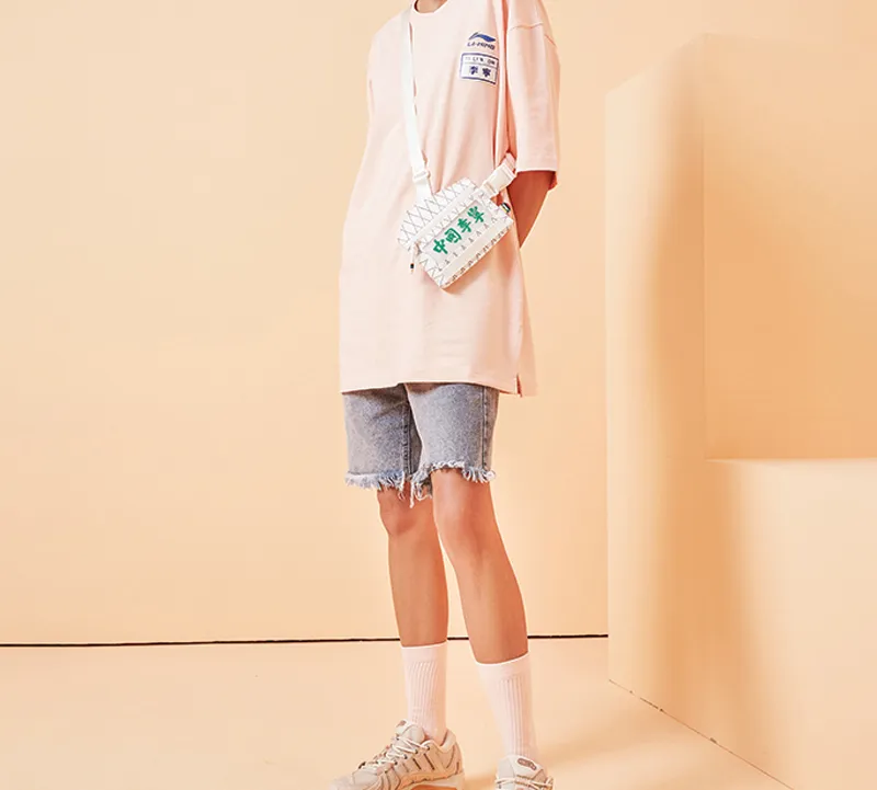 LiNing T Shirts Unisex Orange Pink-4