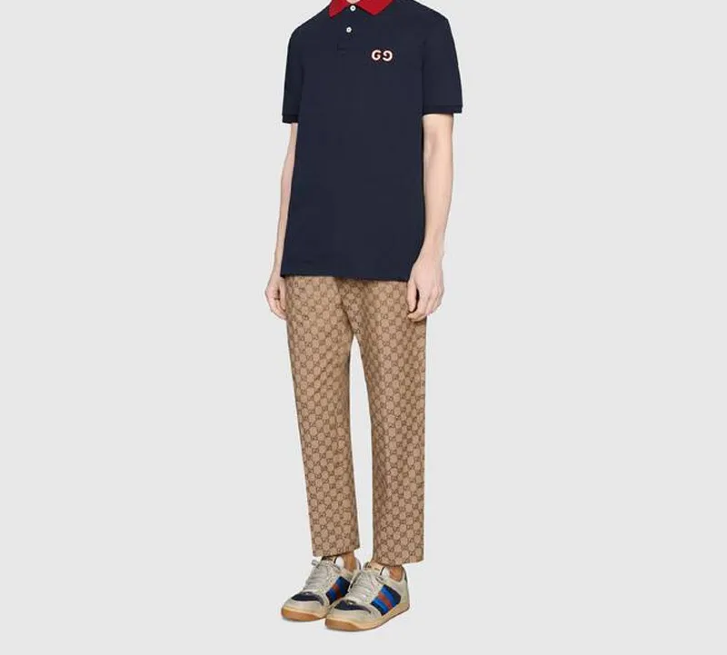 GUCCI Polo With Gg Embroidery-5
