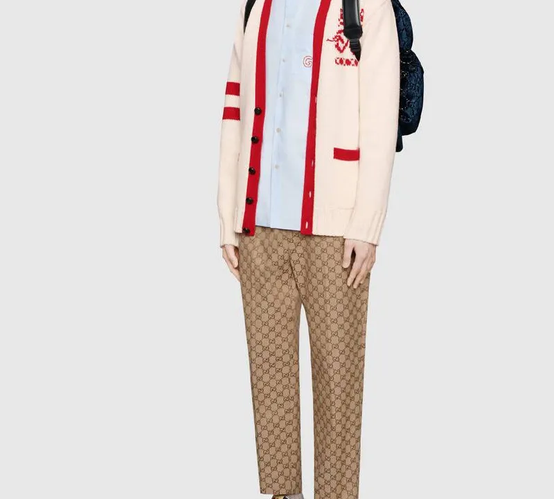 GUCCI GG Running Casual Pants Men's Camel-6
