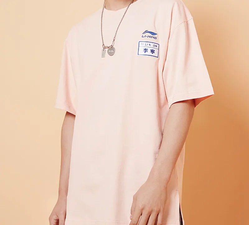 LiNing T Shirts Unisex Orange Pink-3