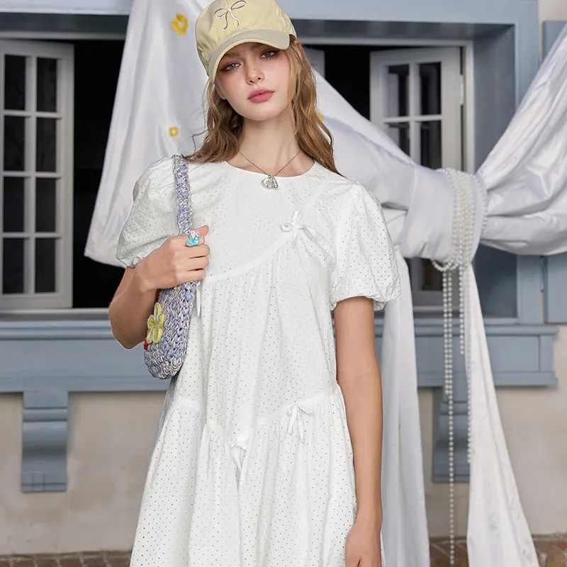 ELF SACK Short Sleeved Dress Women's Fantasy White-4