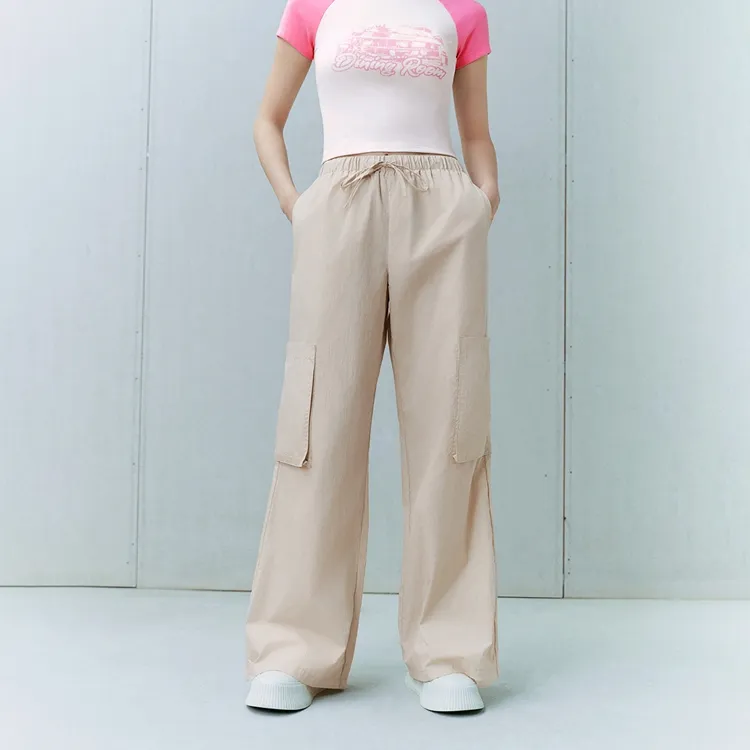 URBAN REVIVO Casual Pants Women's Light Khaki-2