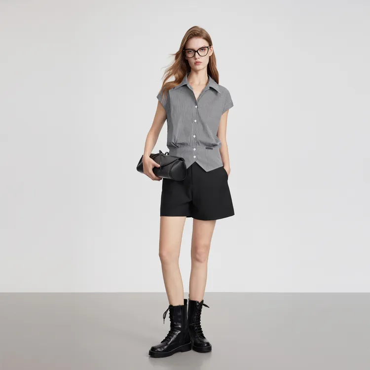 ELLE Shirts Women's Black White-6