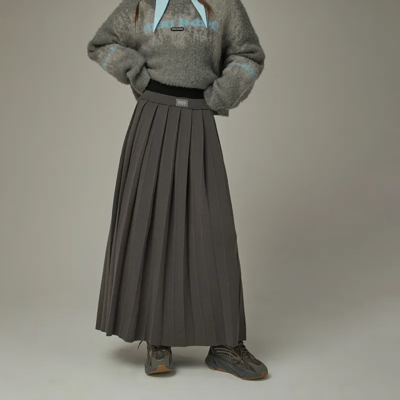 CHUU Casual Long Skirts Women's Gray-2