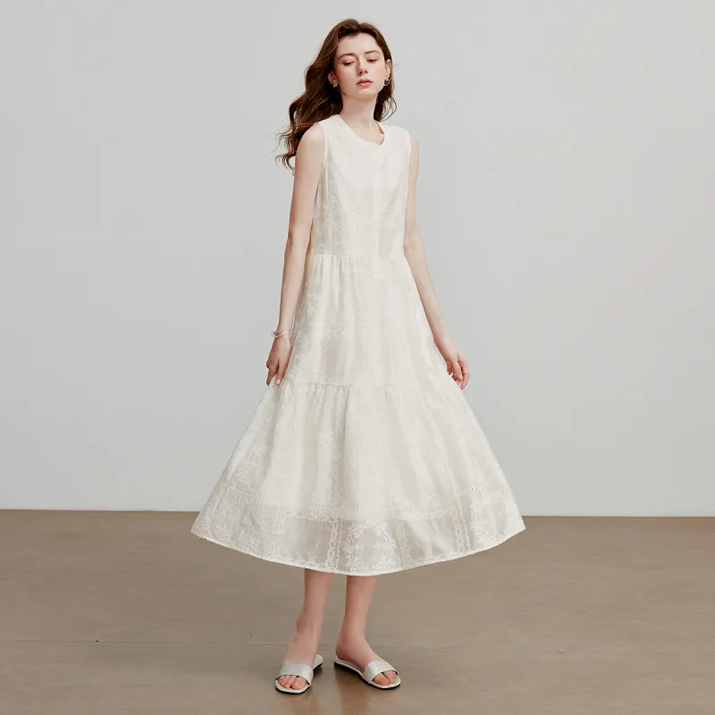 Initial Language Sleeveless Dress Women's-2