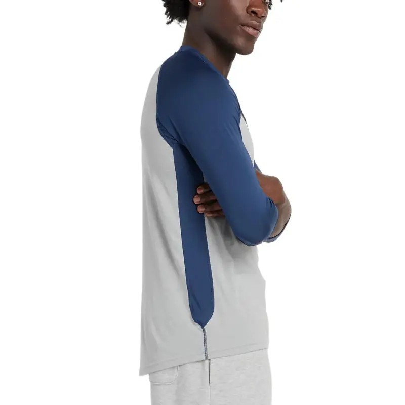 New Balance LS T Shirt Men's Gray Blue-1