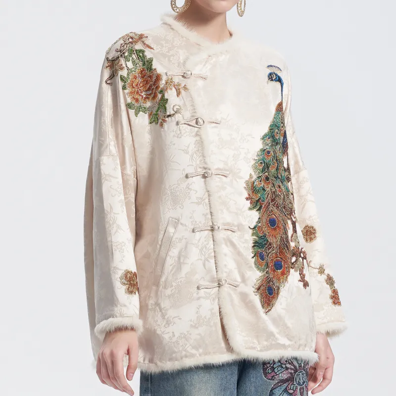 TCH Cropped Coats Women's Beige-5