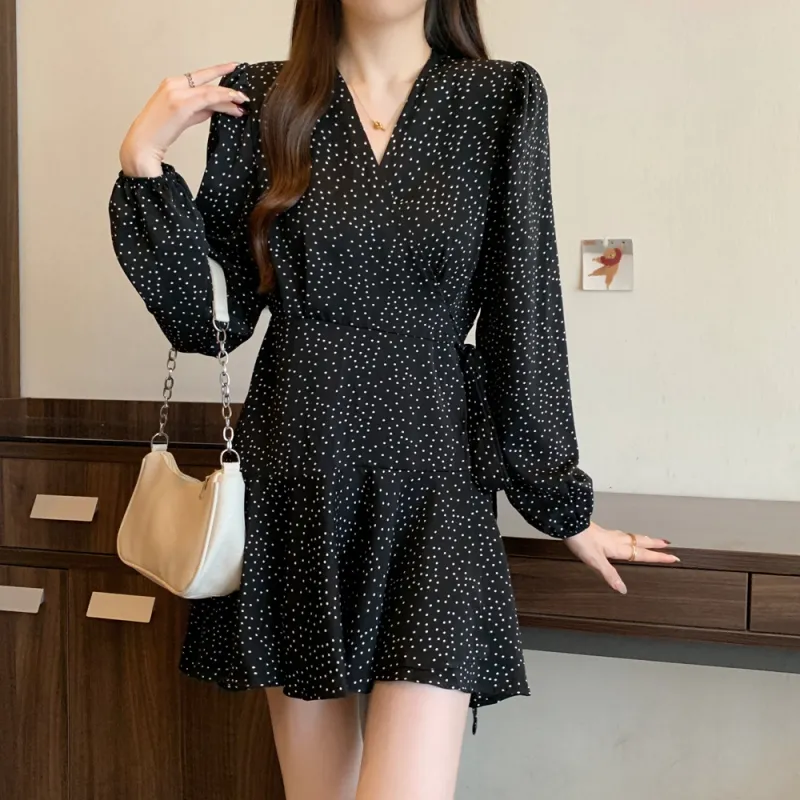 XIANSINIAO Long Sleeved Dress Women's-4