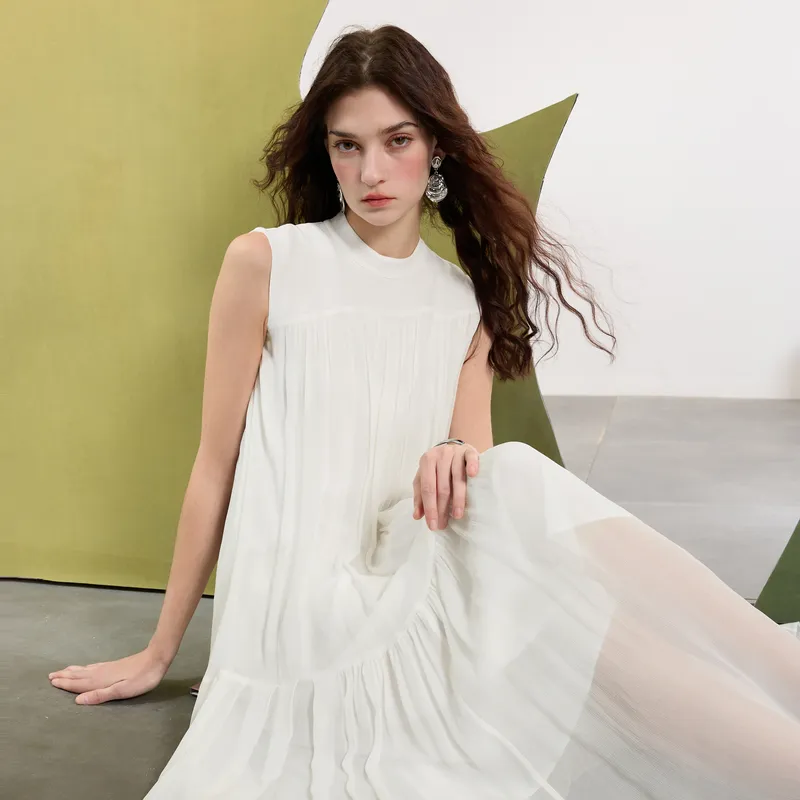 3COLOUR Sleeveless Dress Women's Pearl White-4
