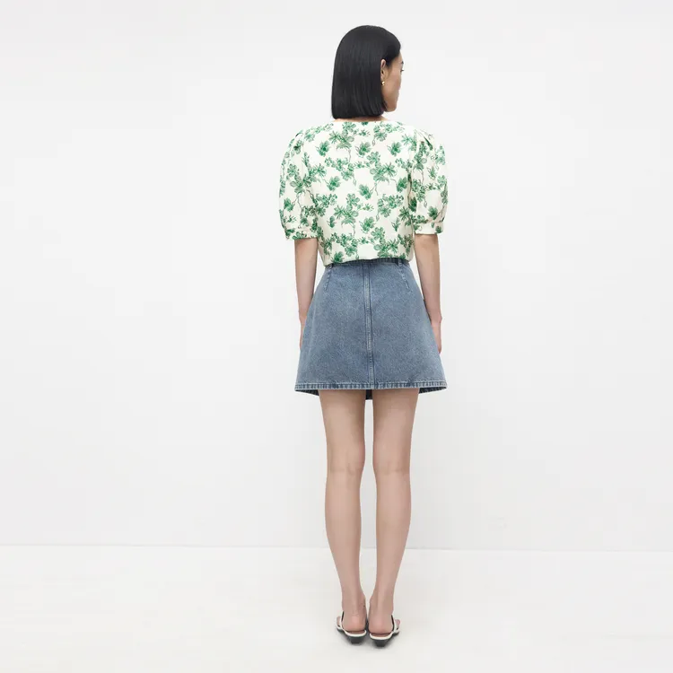 SHUIYUNJIAN Shirts Women's Forest Green Floral-5