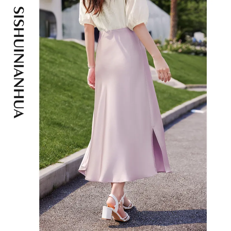 Like The Age Of Water Summer Short Sleeved Dress Regular Women's Purple-3