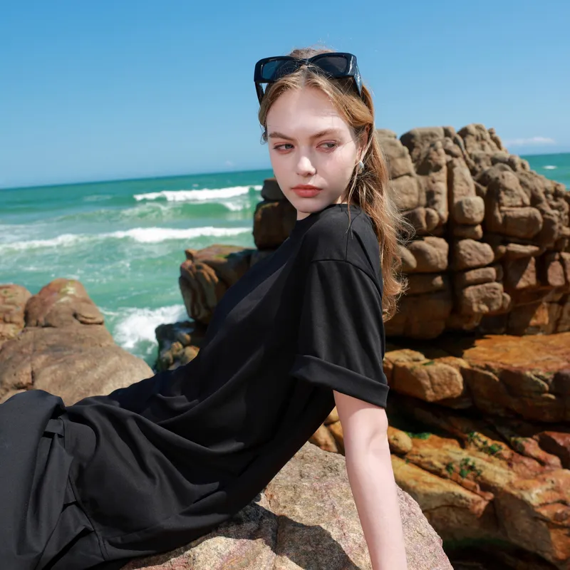 3COLOUR Short Sleeved Dress Women's Classic Black-4