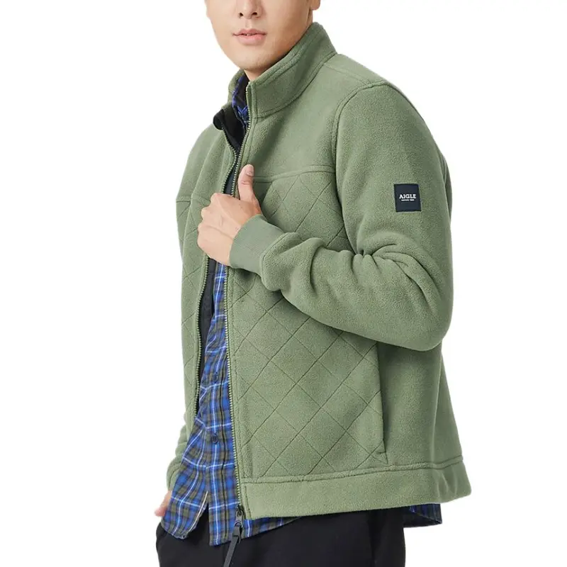 AIGLE CADIOPE Velvet-feel Coat Men's-3