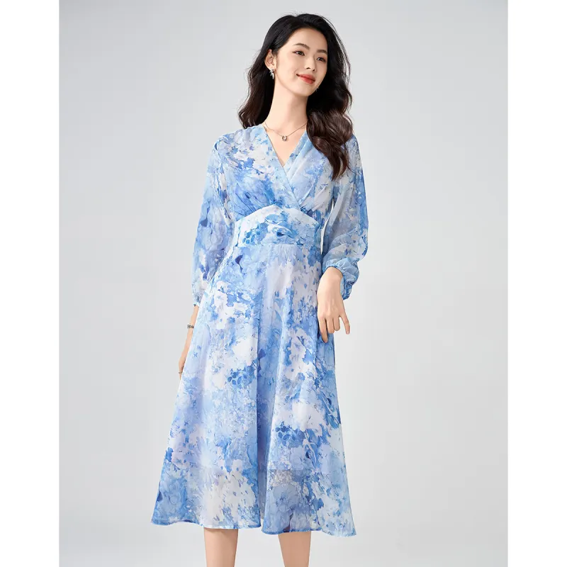 Love Elaine Long Sleeved Dress Women's Morning Dusk Blue-5