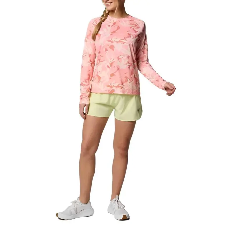 Columbia PFG Super Tidal Tee Raglan Sleeve T-Shirt Women's Pink Dark Flow-3