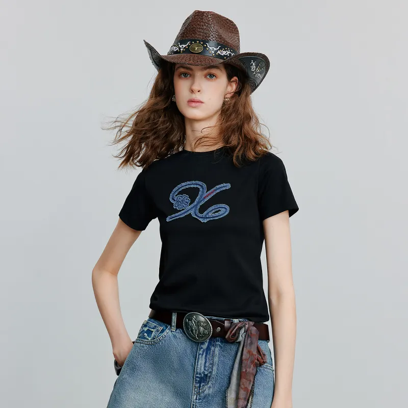 Initial Language T Shirt Women's-4