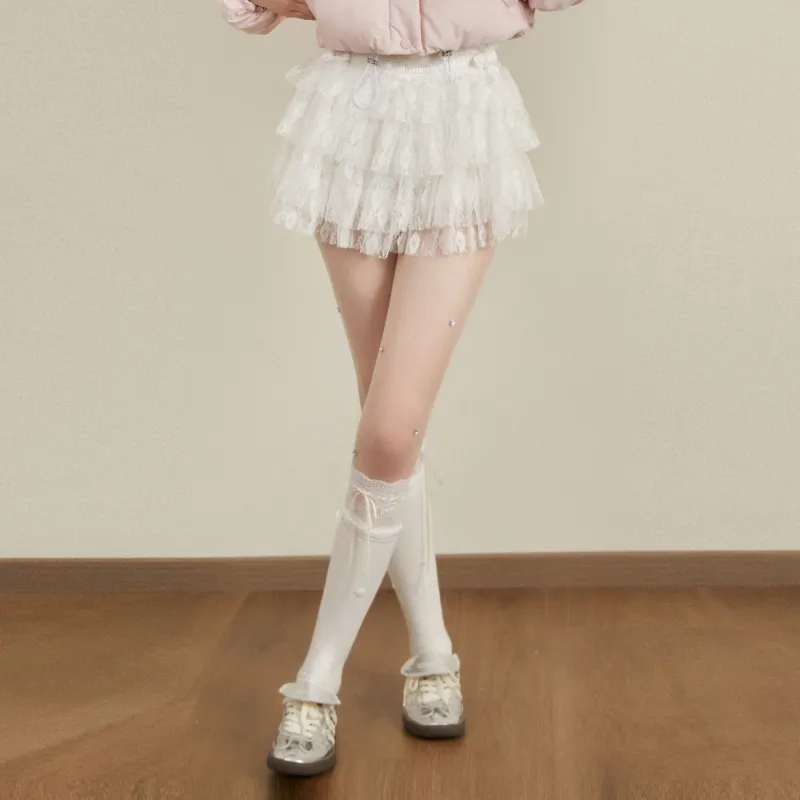 AYF Casual Short Skirts Women's White-2