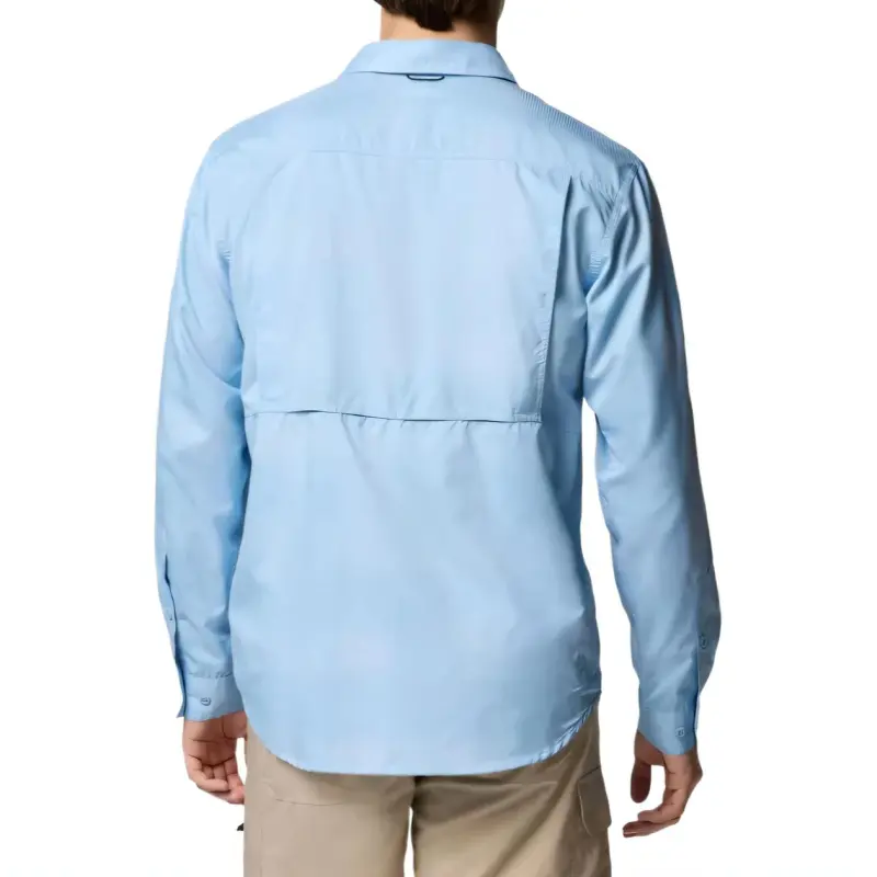 Columbia Silver Ridge Utility Lite Plaid Long Sleeve Shirt Shirt Men's Ripple Blue-1