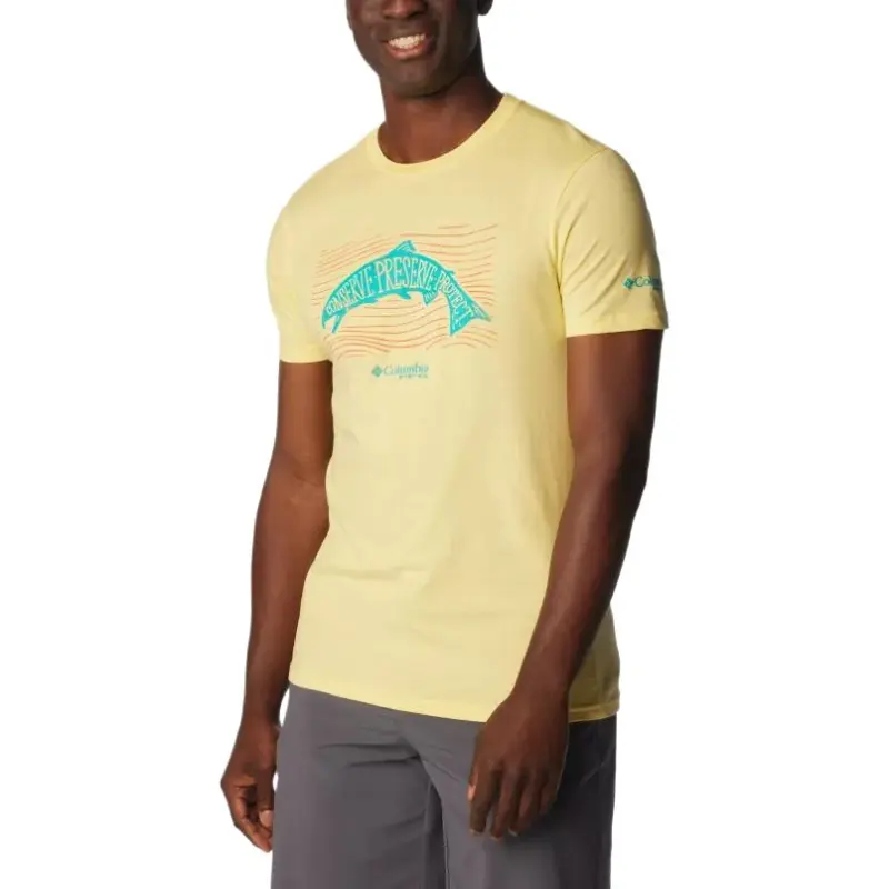 Columbia PFG Upstream T-Shirt Men's Sunshine Yellow-3