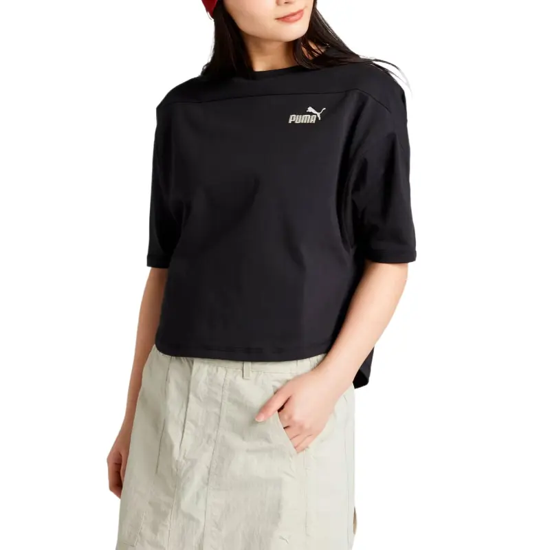 PUMA CORE HERITAGE Batwing Sleeve T Shirt Women's Black-2
