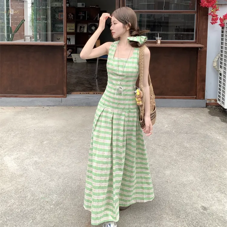 COMMA GIRL Slip Dress Women's Green-3