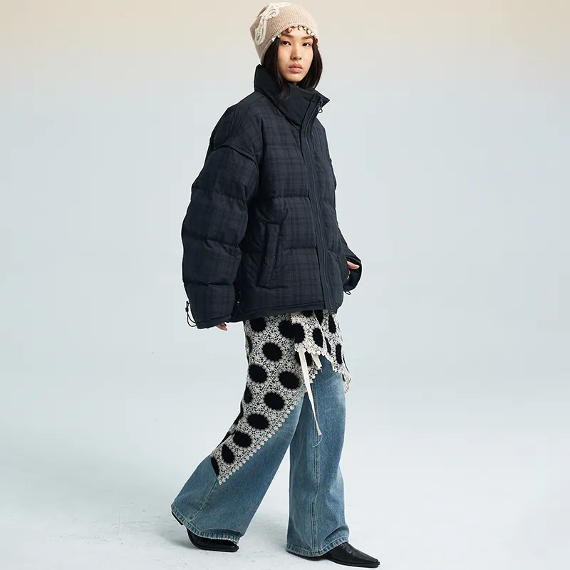 SAME FLOW Knit Long Skirt Unisex Black Dot-5