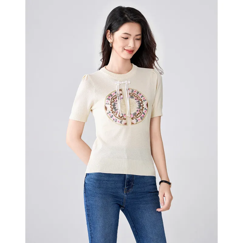 Love Elaine Summer Knitwear Slim Fit Women's Apricot-2