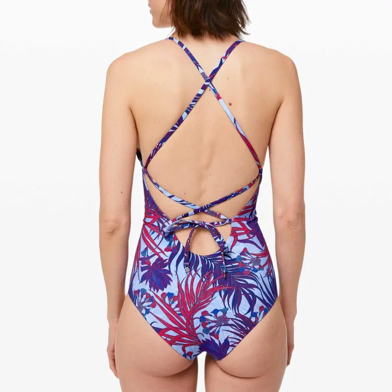 Lululemon Weave The Waves One piece Swimsuit Women's Mini Tropical Hydrangea-1