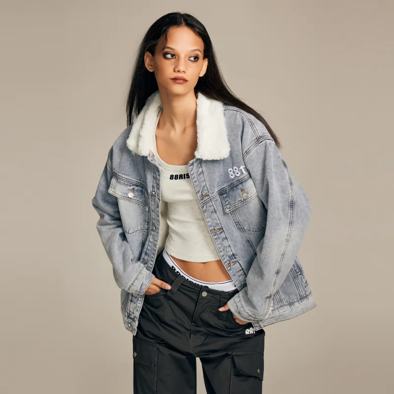 88rising Denim Jackets Unisex Washed Blue-2