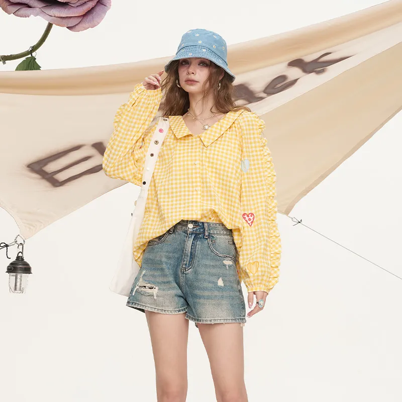 ELF SACK Shirts Women's Cream Yellow-4