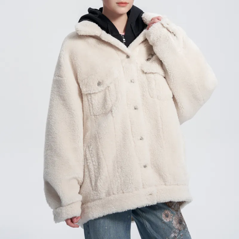 TCH Velvet feel Coat Unisex Beige-1