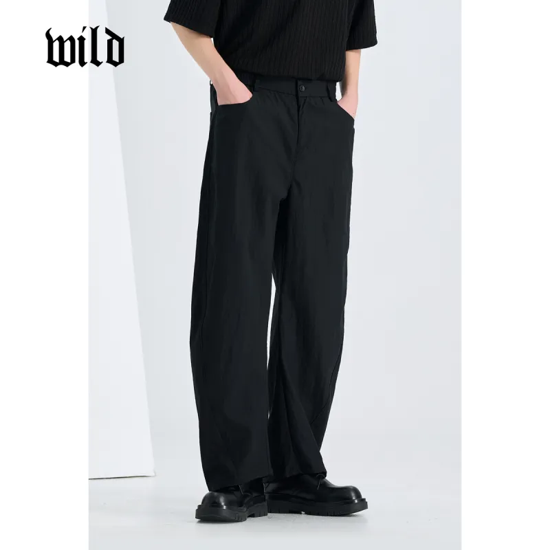 WILD LEADER Casual Pants Men Dull Black[XXKW5138W96]-2