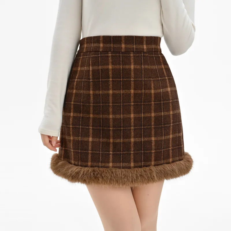 SNBL Casual Short Skirts Women's Brown-2
