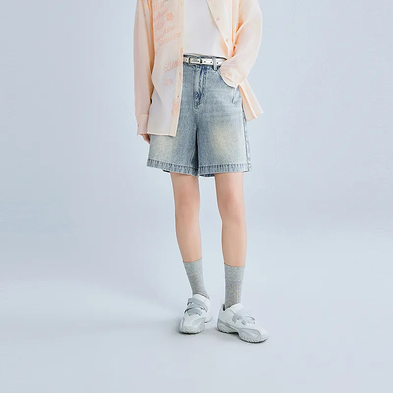 LEDIN Denim Shorts Women's Denim Light Blue-2