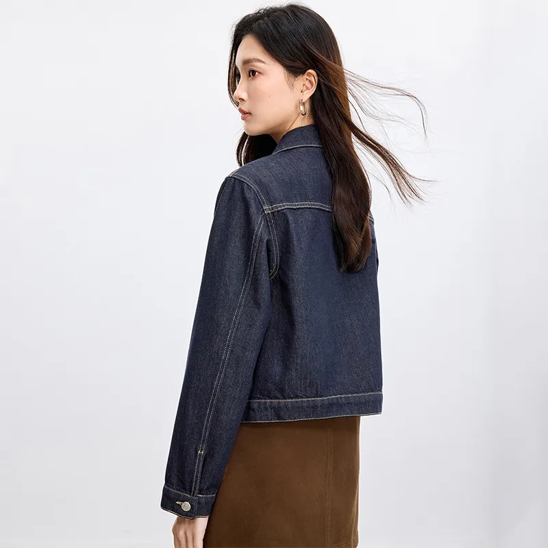SENTUBILA Denim Jacket Women's Azure Blue-6