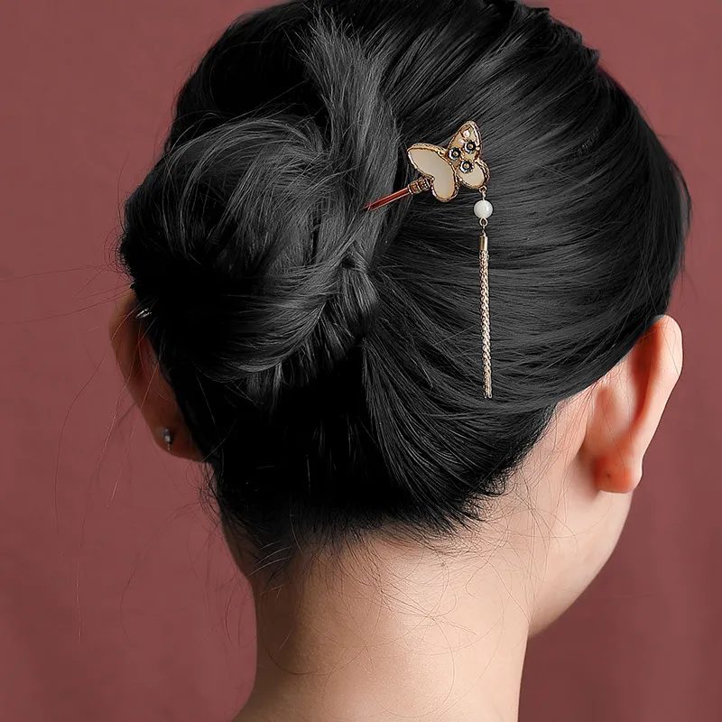 Royal Heaven's Choice Hetian Jade Hairpin Pale Greenish White Jade Unisex-5