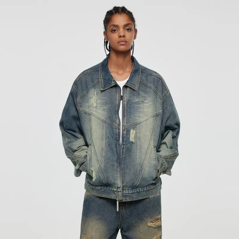 88rising Denim Jackets Unisex Washed Blue-5