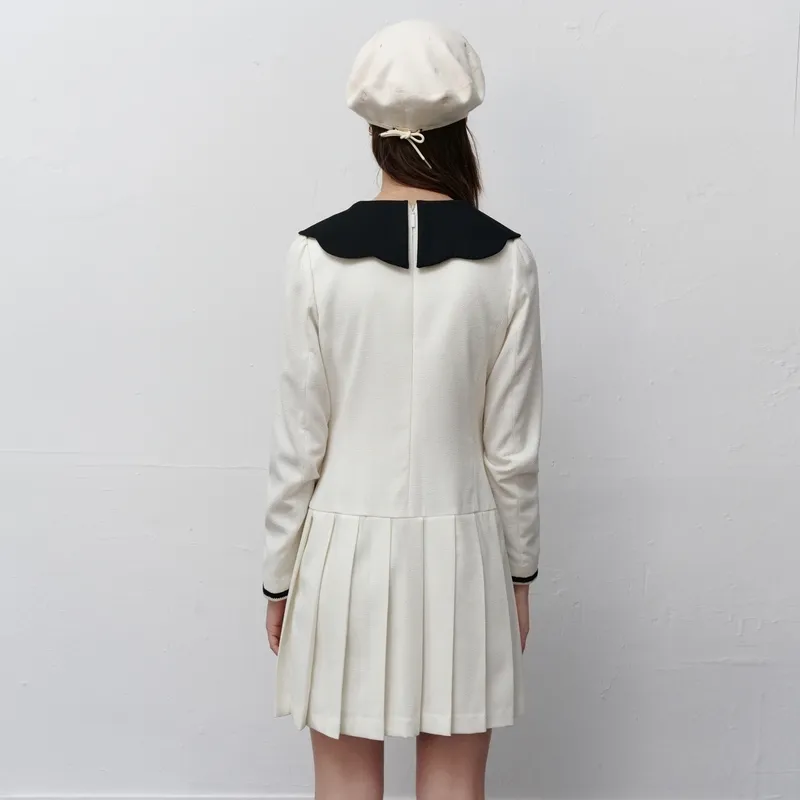 Teenie Weenie Long Sleeved Dresses Women's Ivory White-2
