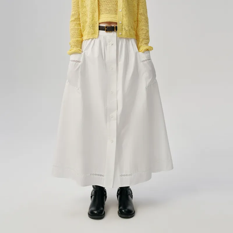 Teenie Weenie Casual Long Skirt Women's White-6