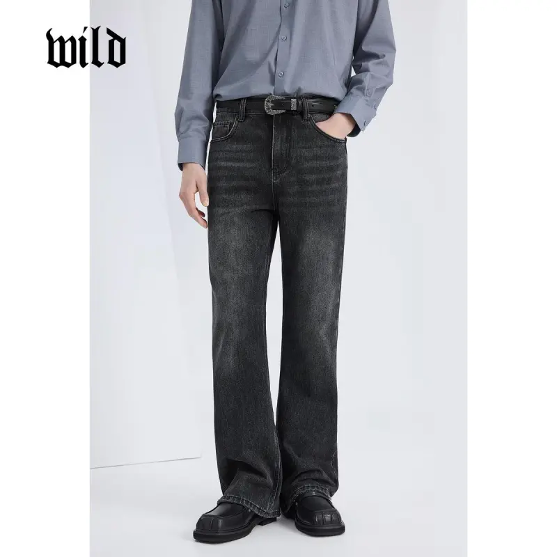 WILD LEADER Jeans Men's Black Gray-4