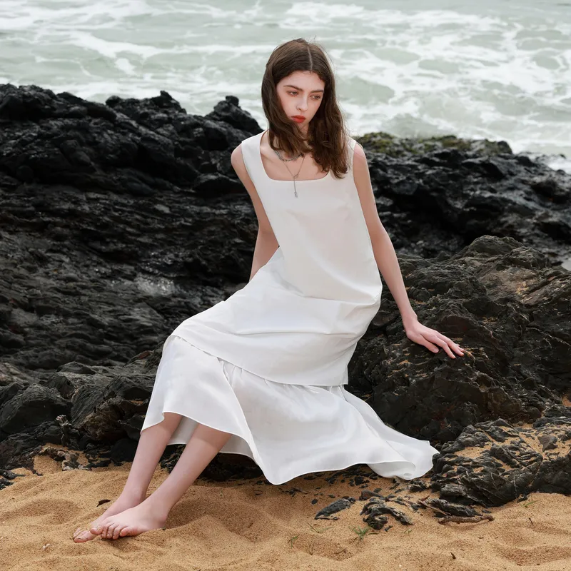 3COLOUR Sleeveless Dress Women's Cloud White-3
