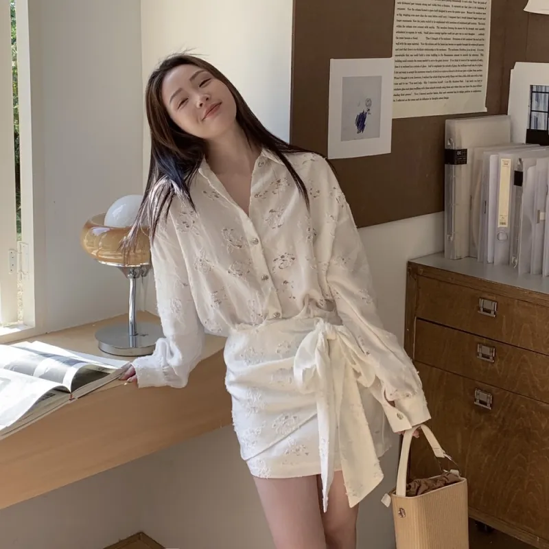 MTHE Long Sleeved Dress Women's White-2