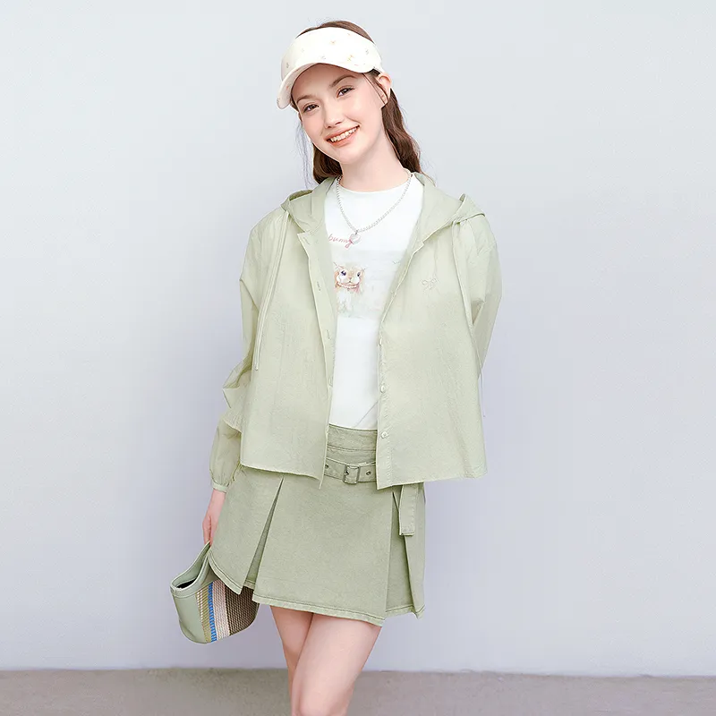 LEDIN Denim Shorts Women's Delicacy Green-4