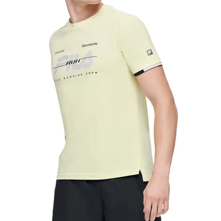 FILA Running T Shirt Men's Washed Elegance Yellow-2
