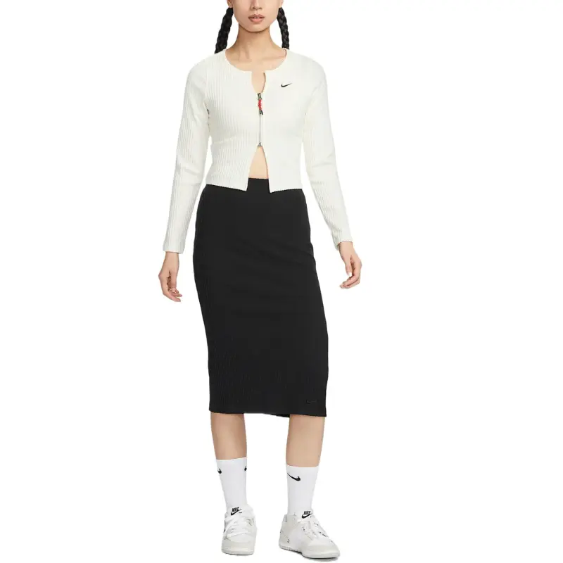 Nike Sportswear Chill Rib Crop Tops Women's Sail White-1