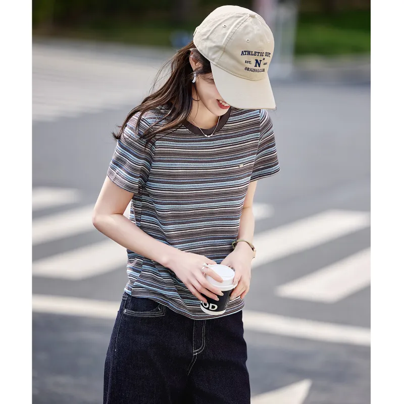 Still quiet T Shirts Women's Gray Blue-3