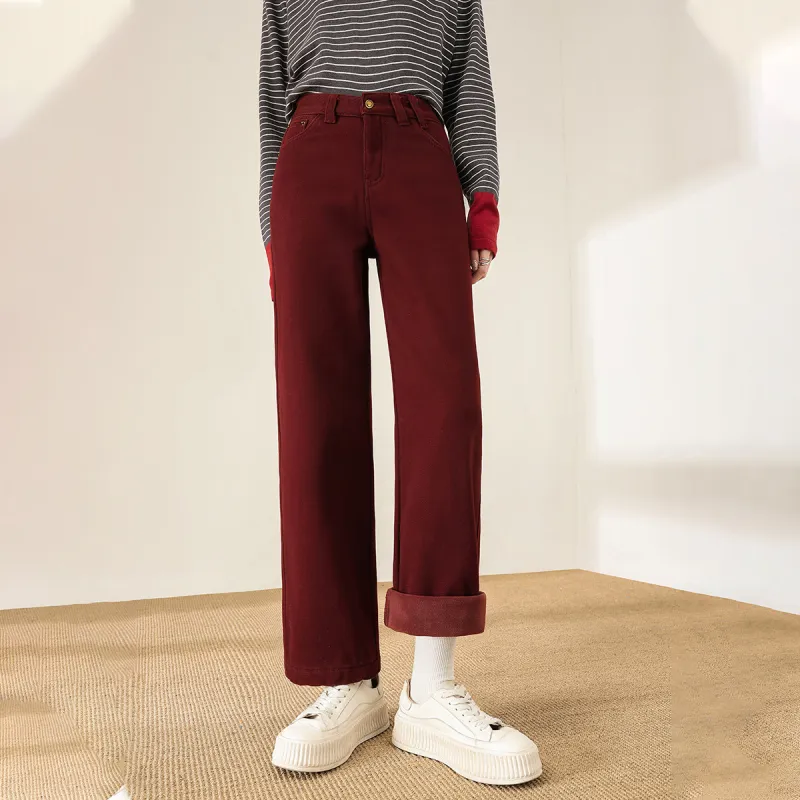 TERRE BLEUE Jeans Women's Red-5